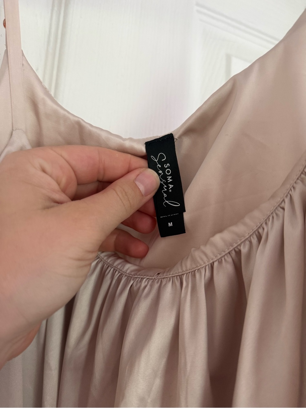Ombre Pink to Blush Spaghetti Strap Nightgown - Picture 2 of 3